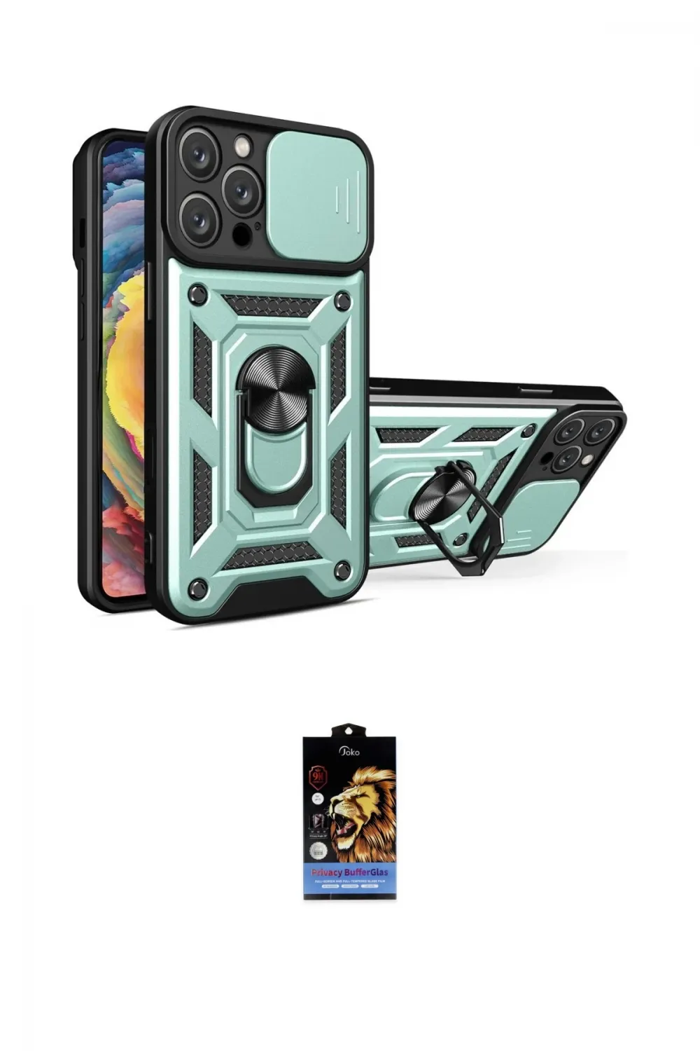 ieg™ iPhone 16 Pro Kılıf Ahenk Klasik - Siyah Buffer Hayalet Cam Ekran Koruyucu