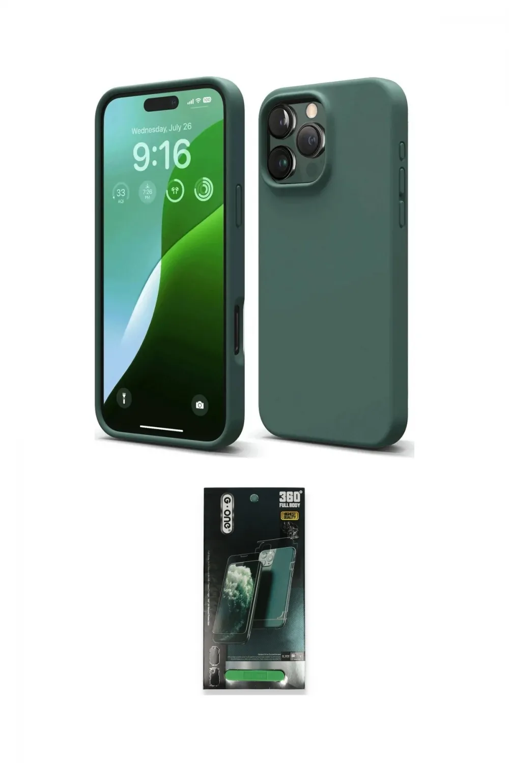ieg™ iPhone 16 Pro Kılıf Ahenk Serisi - Siyah 360 Mat Full Body Arka Koruyucu