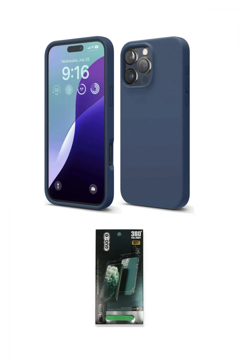 ieg™ iPhone 16 Pro Kılıf Ahenk Serisi - Siyah 360 Mat Full Body Arka Koruyucu
