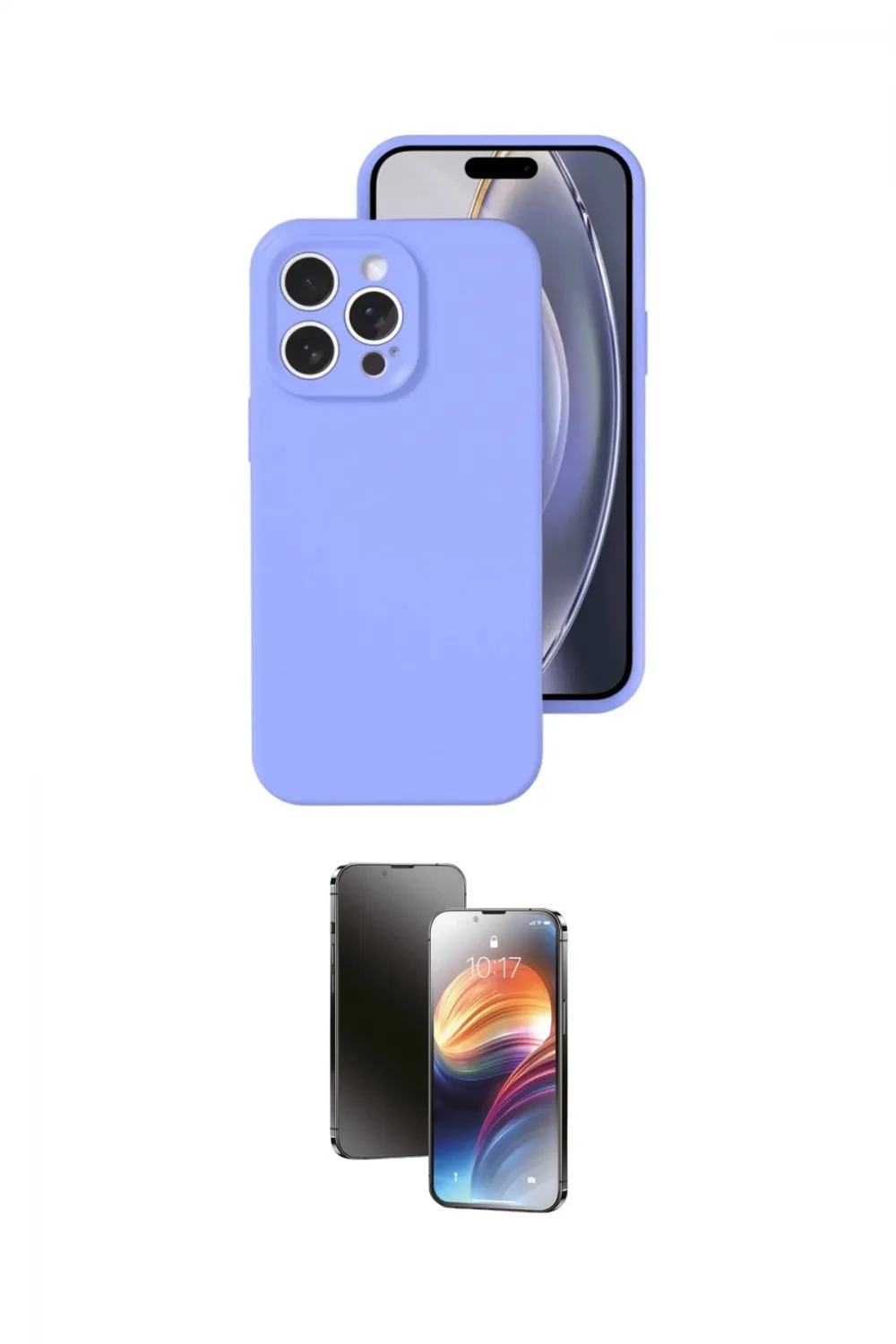 ieg™ iPhone 16 Pro Kılıf Ahenk Serisi - Siyah 3D Antistatik Mat Seramik Nano Ekran Koruyucu