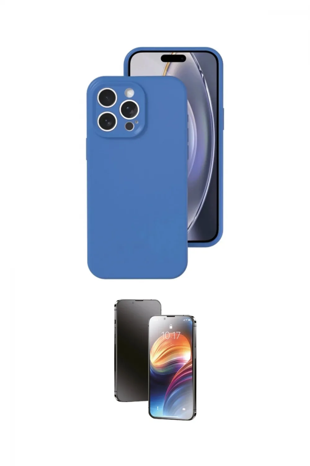 ieg™ iPhone 16 Pro Kılıf Ahenk Serisi - Siyah 3D Antistatik Mat Seramik Nano Ekran Koruyucu