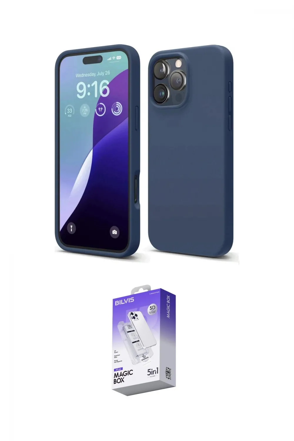 ieg™ iPhone 16 Pro Kılıf Ahenk Serisi - Siyah Bilvis 5in1 3D Magic Cam Ekran Koruyucu
