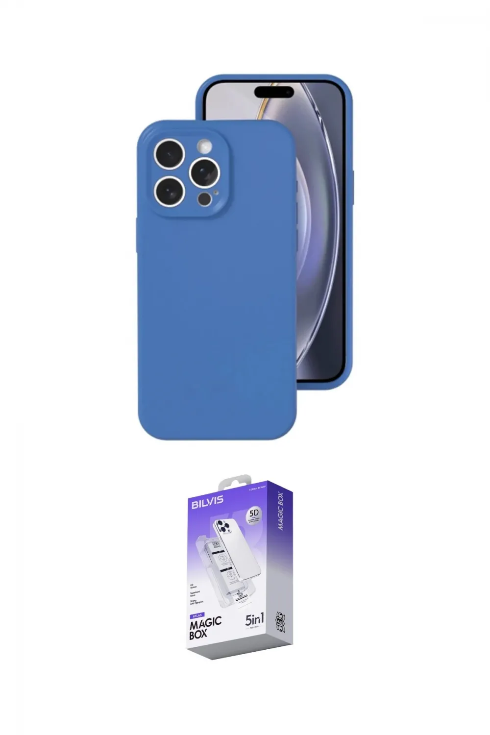 ieg™ iPhone 16 Pro Kılıf Ahenk Serisi - Siyah Bilvis 5in1 3D Magic Cam Ekran Koruyucu