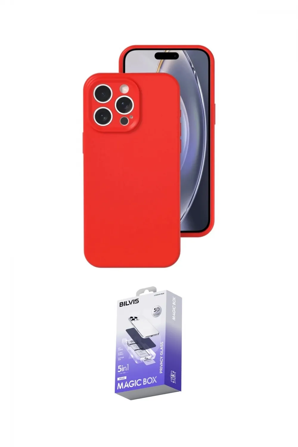 ieg™ iPhone 16 Pro Kılıf Ahenk Serisi - Siyah Bilvis 5in1 5D Magic Hayalet Cam Ekran Koruyucu