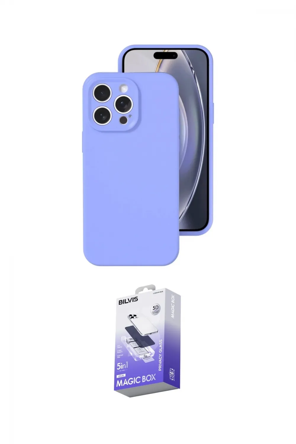 ieg™ iPhone 16 Pro Kılıf Ahenk Serisi - Siyah Bilvis 5in1 5D Magic Hayalet Cam Ekran Koruyucu