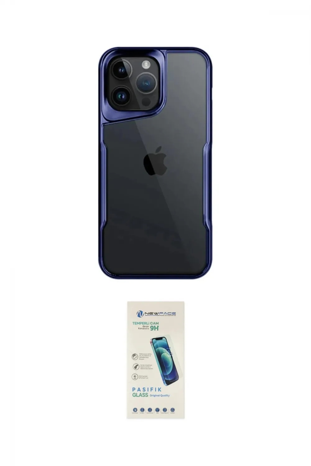 ieg™ iPhone 16 Pro Kılıf Akış Çizgi Koleksiyonu - Şeffaf Pasifik Cam Ekran Koruyucu