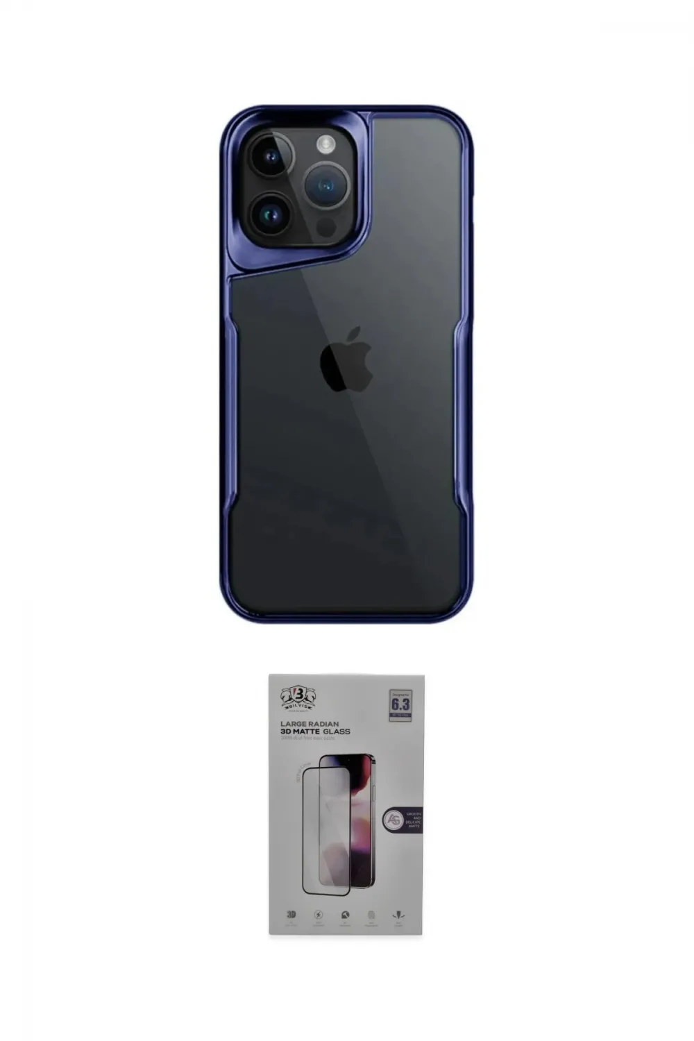 ieg™ iPhone 16 Pro Kılıf Akış Çizgi Koleksiyonu - Siyah Bilvis 3D Mat Cam Ekran Koruyucu