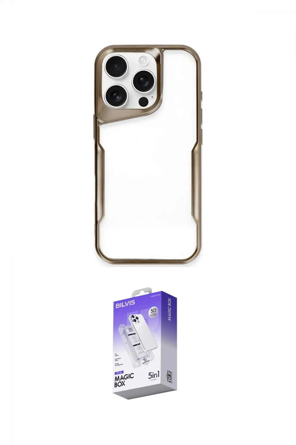 ieg™ iPhone 16 Pro Kılıf Akış Çizgi Koleksiyonu - Siyah Bilvis 5in1 3D Magic Cam Ekran Koruyucu