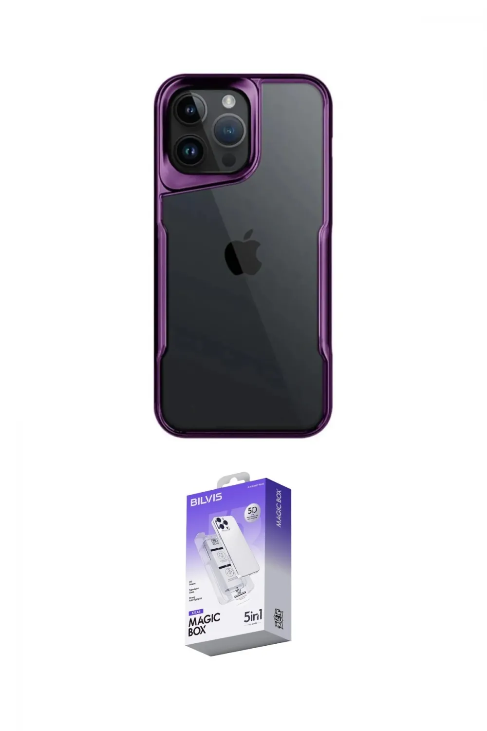 ieg™ iPhone 16 Pro Kılıf Akış Çizgi Koleksiyonu - Siyah Bilvis 5in1 3D Magic Cam Ekran Koruyucu
