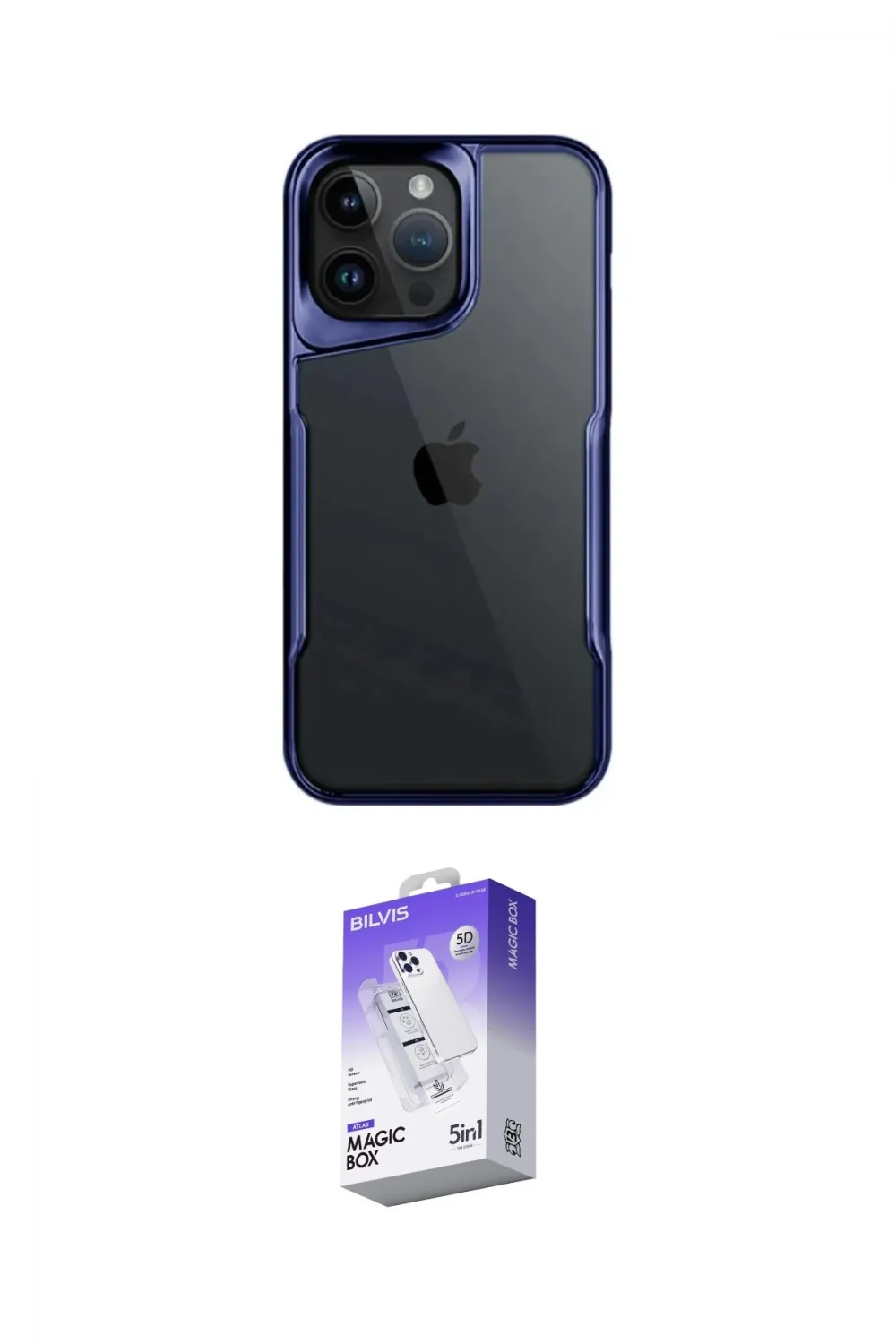 ieg™ iPhone 16 Pro Kılıf Akış Çizgi Koleksiyonu - Siyah Bilvis 5in1 3D Magic Cam Ekran Koruyucu