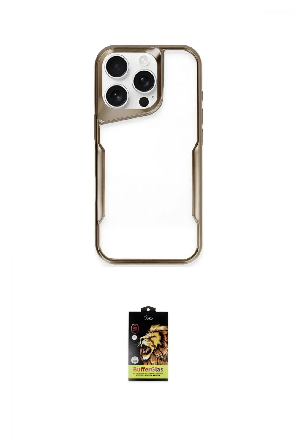 ieg™ iPhone 16 Pro Kılıf Akış Çizgi Koleksiyonu - Siyah Buffer Cam Ekran Koruyucu