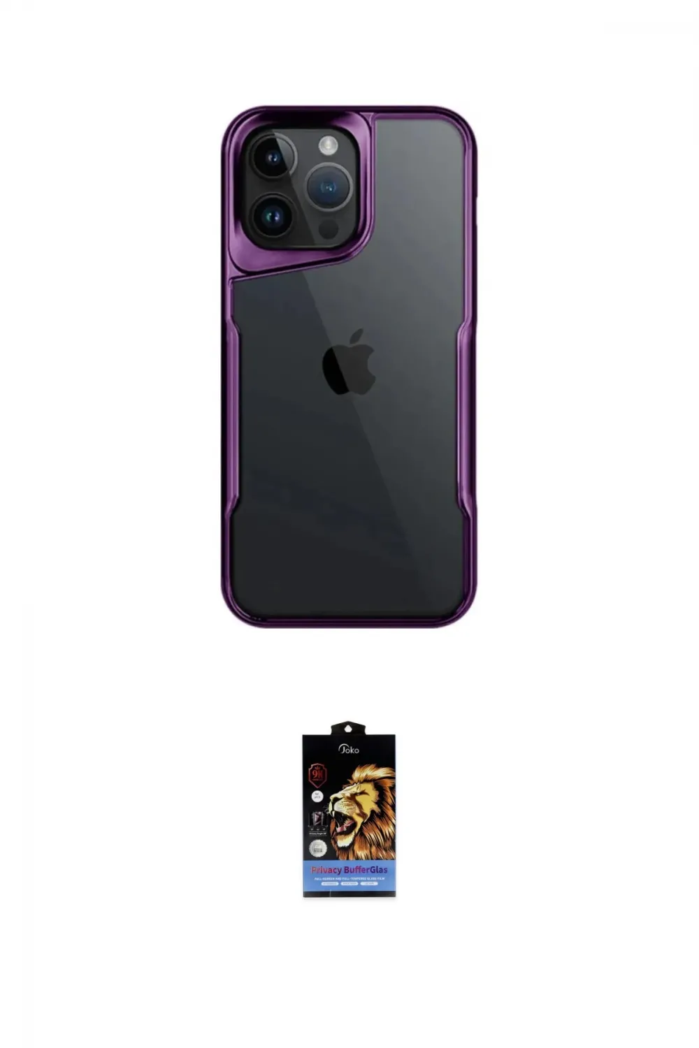 ieg™ iPhone 16 Pro Kılıf Akış Çizgi Koleksiyonu - Siyah Buffer Hayalet Cam Ekran Koruyucu