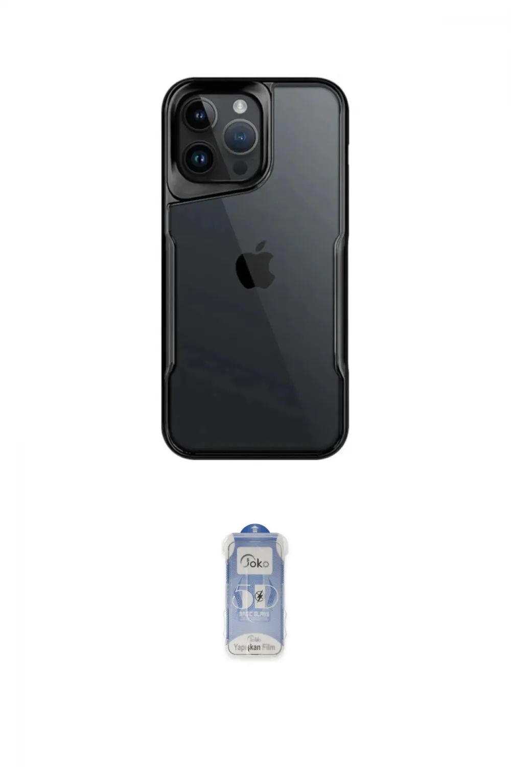 ieg™ iPhone 16 Pro Kılıf Akış Çizgi Koleksiyonu - Siyah Joko Magic 5D Cam
