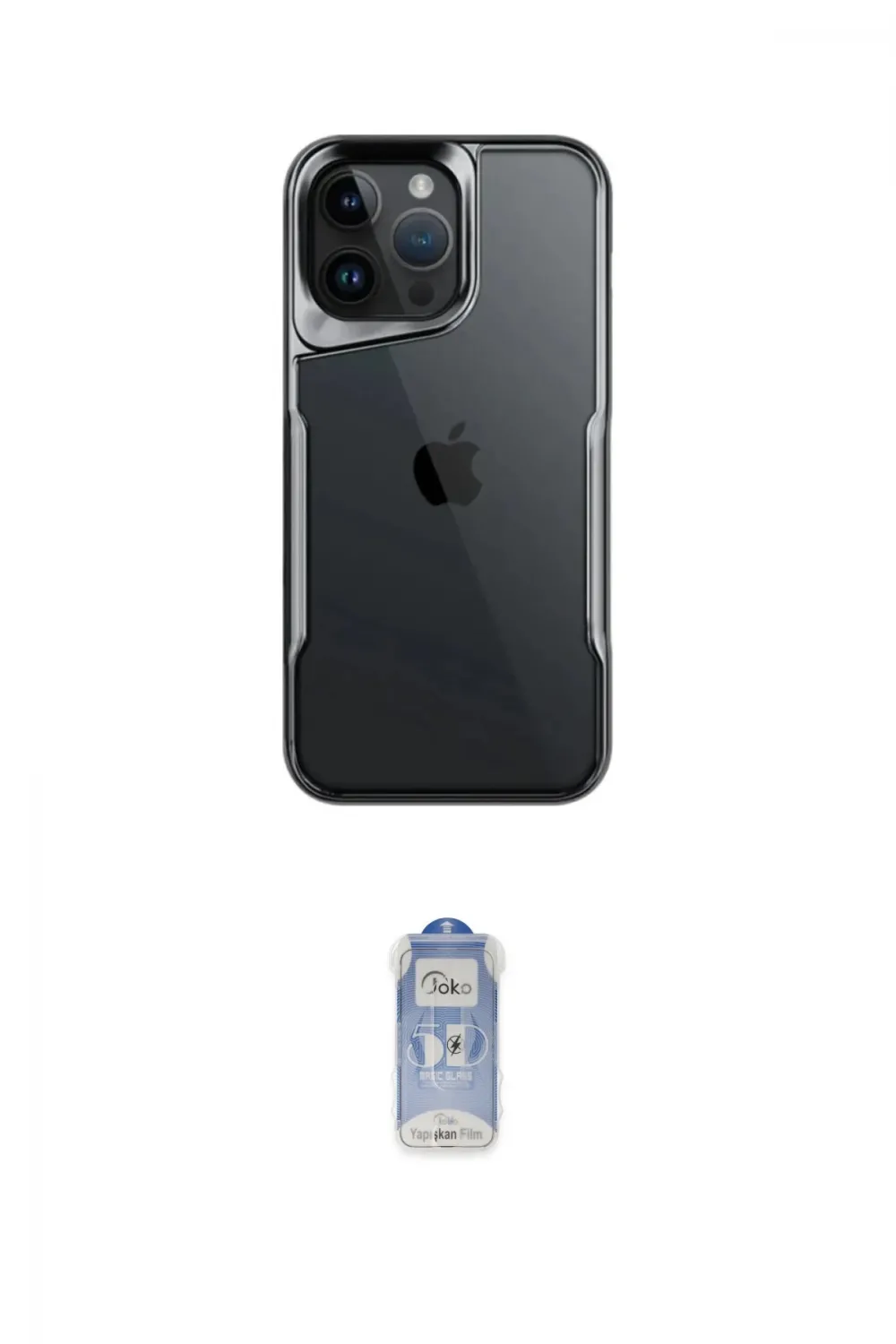 ieg™ iPhone 16 Pro Kılıf Akış Çizgi Koleksiyonu - Siyah Joko Magic 5D Cam