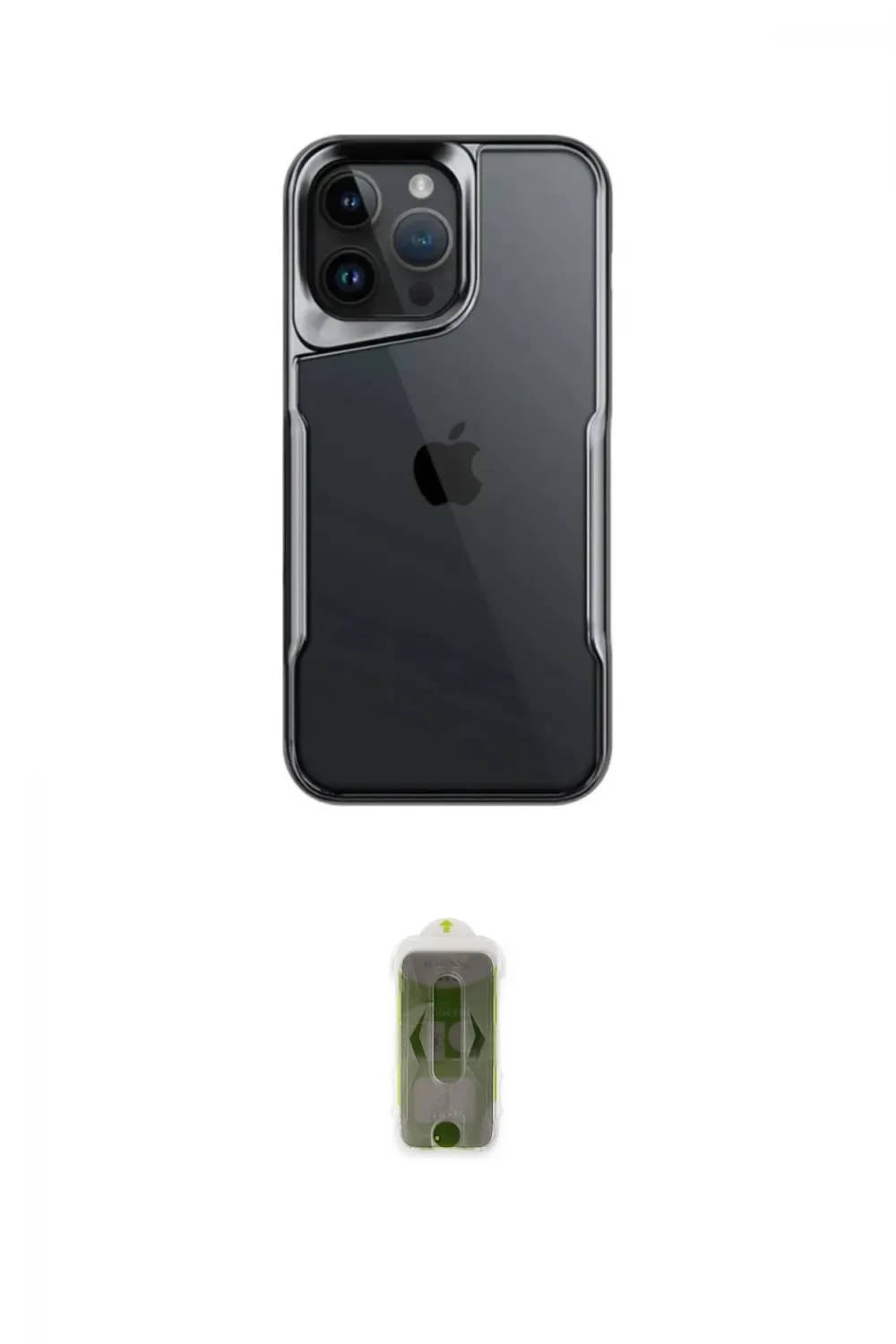 ieg™ iPhone 16 Pro Kılıf Akış Çizgi Koleksiyonu - Siyah Joko Magic 5D Hayalet Cam