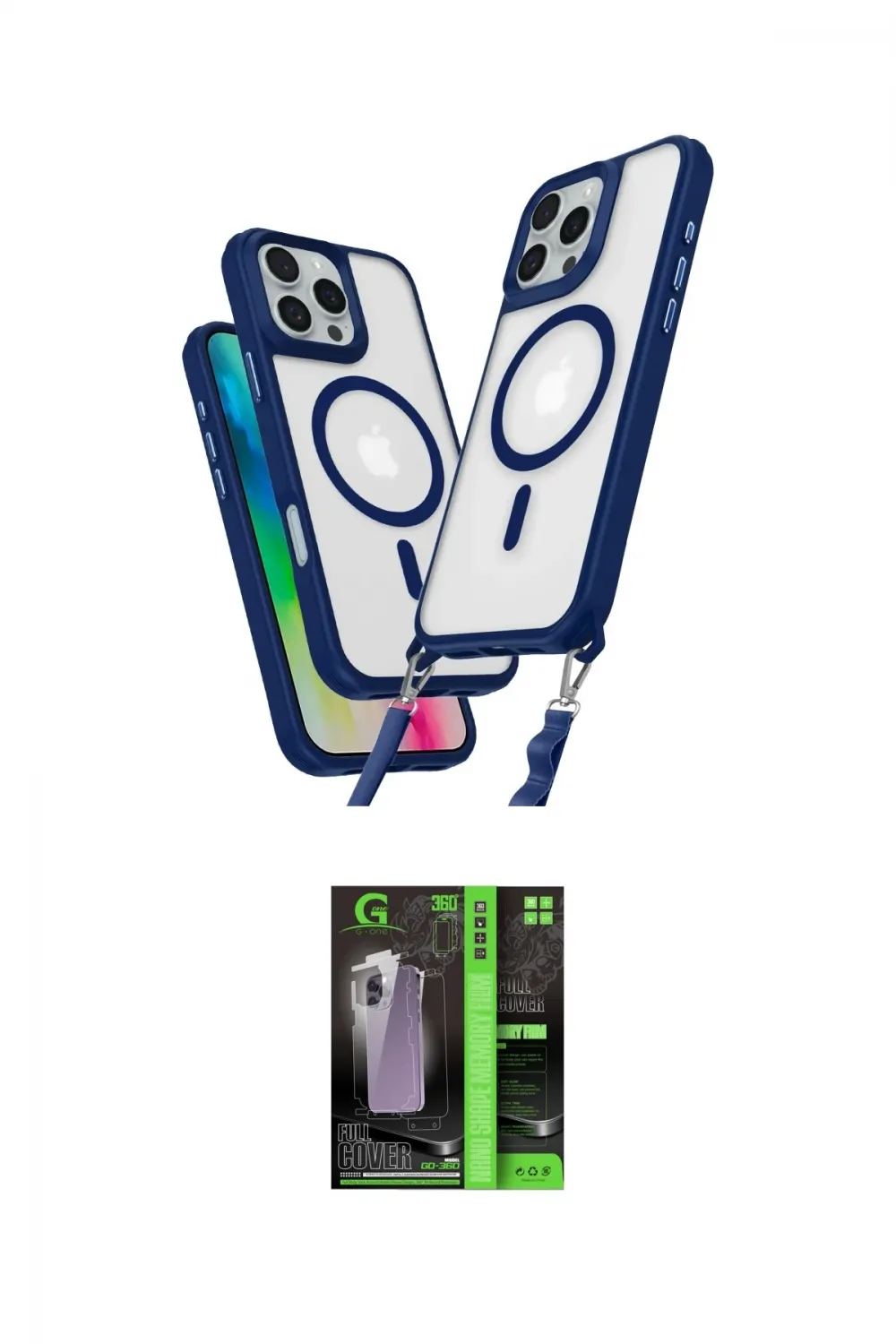 ieg™ iPhone 16 Pro Kılıf Atlas Doku Koleksiyonu - Şeffaf 360 Full Body Arka Koruyucu