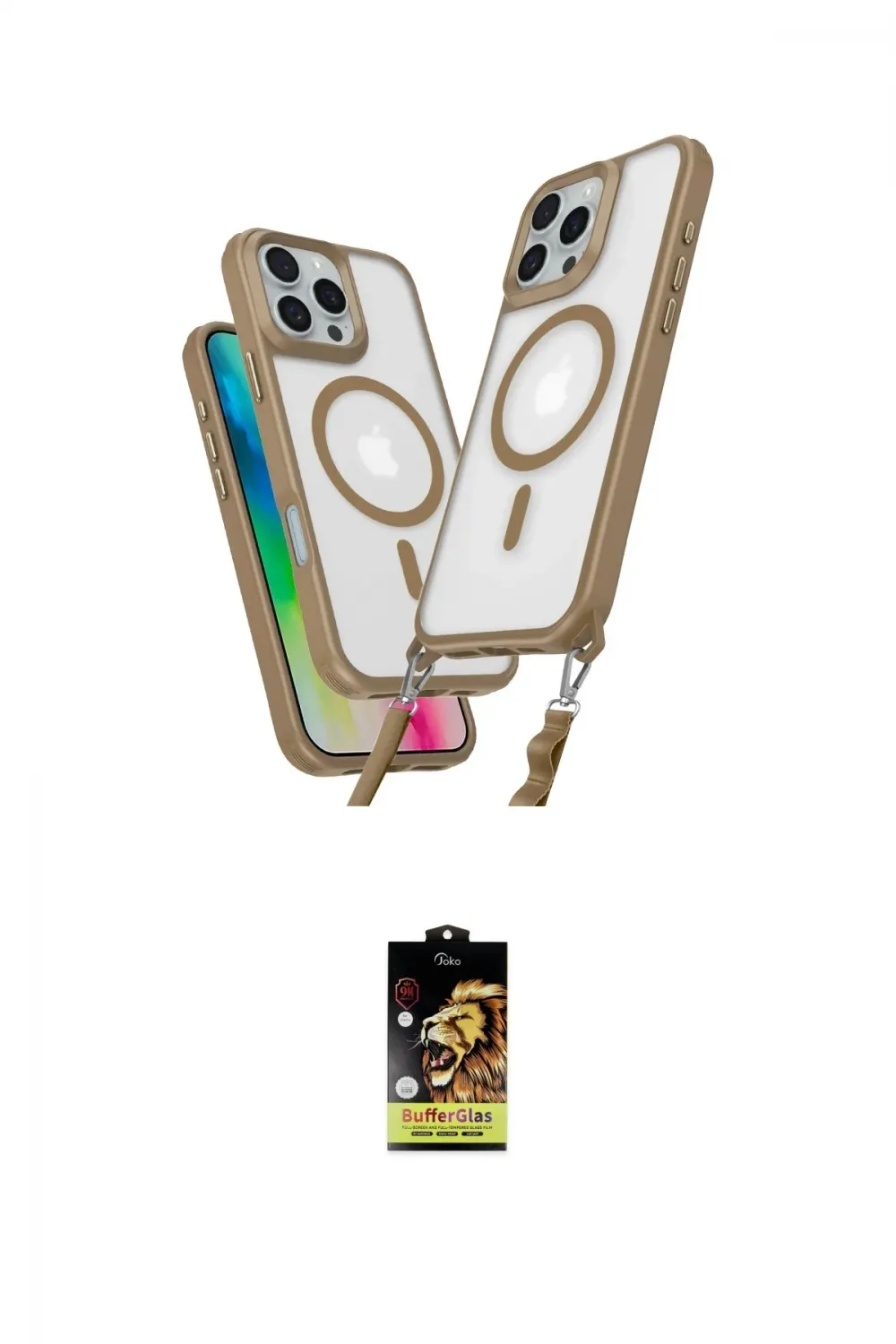 ieg™ iPhone 16 Pro Kılıf Atlas Doku Koleksiyonu - Siyah Buffer Cam Ekran Koruyucu