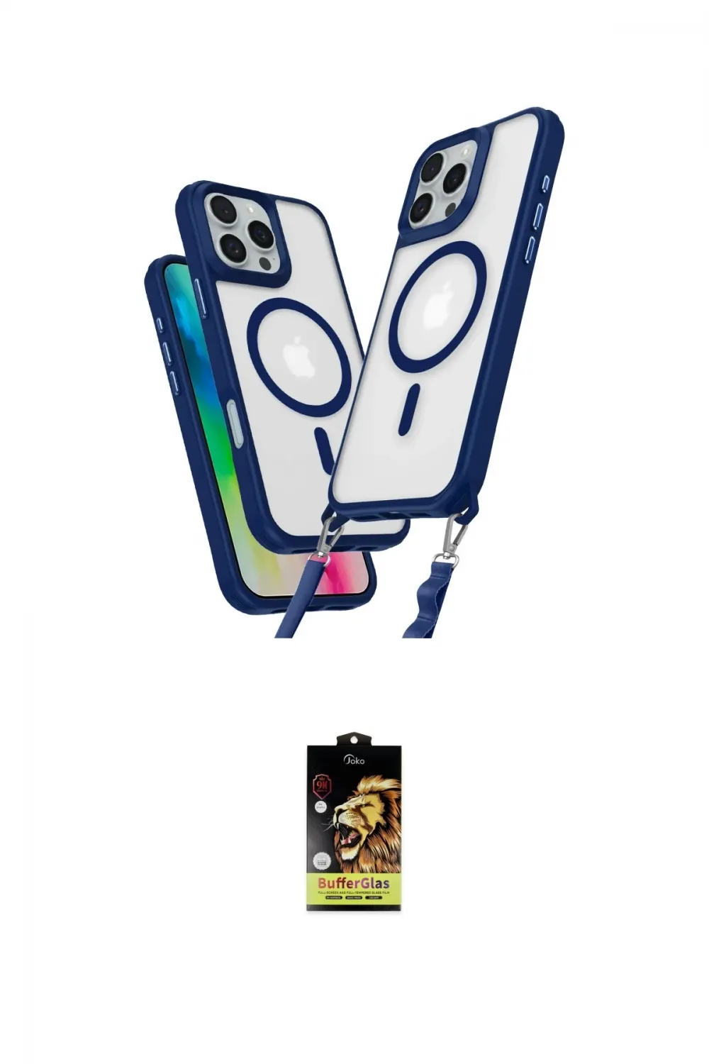 ieg™ iPhone 16 Pro Kılıf Atlas Doku Koleksiyonu - Siyah Buffer Cam Ekran Koruyucu