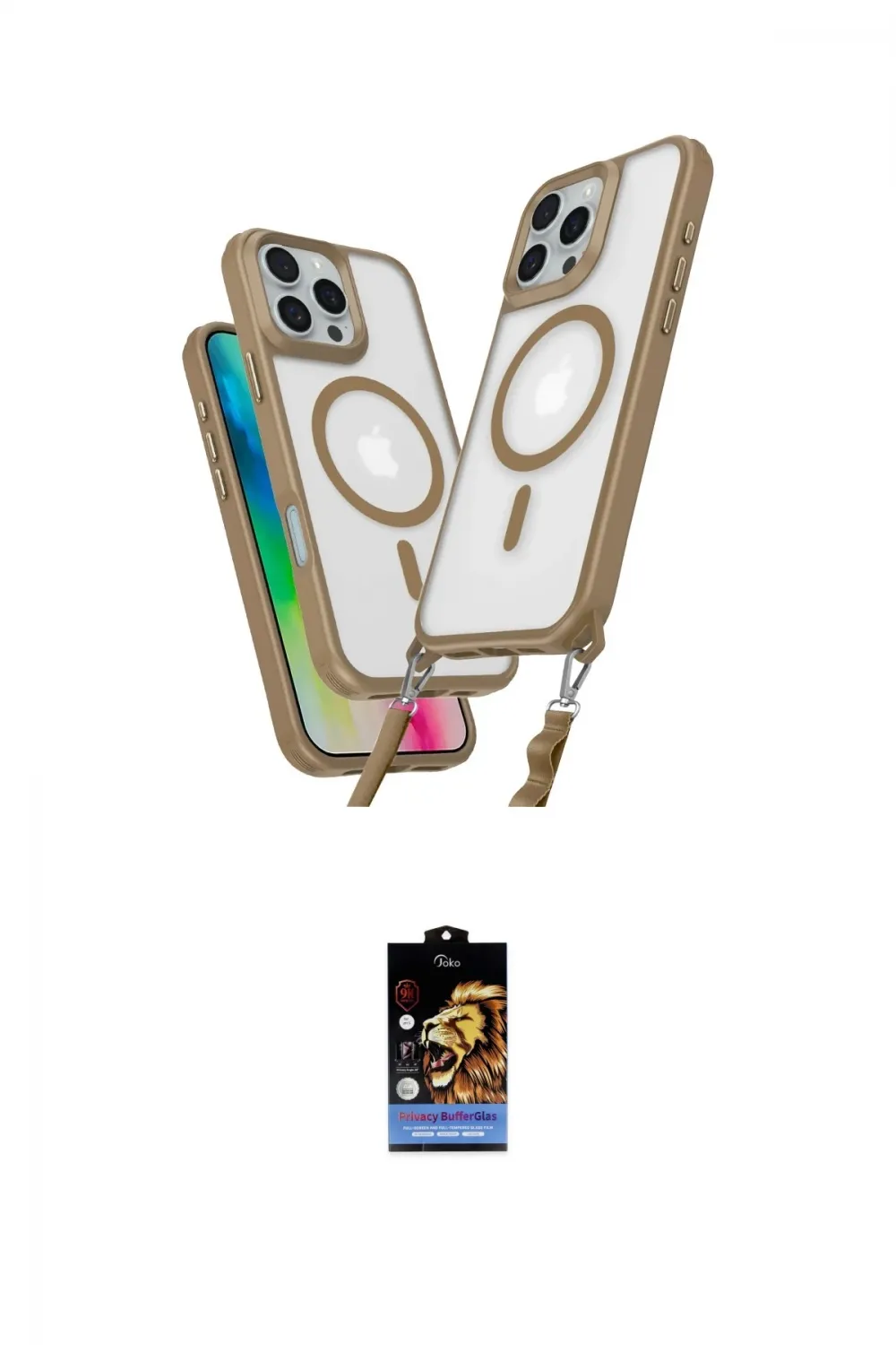 ieg™ iPhone 16 Pro Kılıf Atlas Doku Koleksiyonu - Siyah Buffer Hayalet Cam Ekran Koruyucu