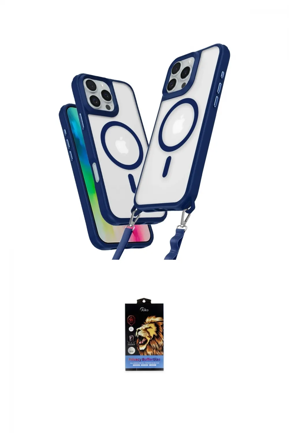 ieg™ iPhone 16 Pro Kılıf Atlas Doku Koleksiyonu - Siyah Buffer Hayalet Cam Ekran Koruyucu