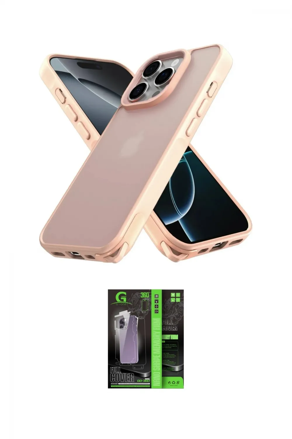ieg™ iPhone 16 Pro Kılıf Atlas Form - Şeffaf 360 Full Body Arka Koruyucu