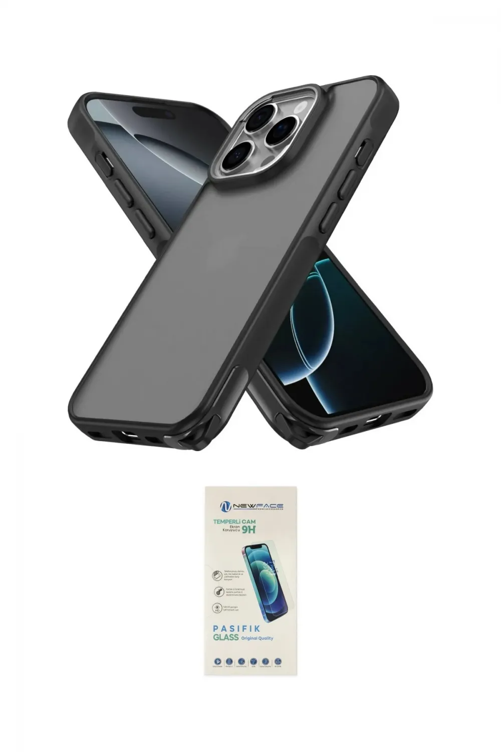 ieg™ iPhone 16 Pro Kılıf Atlas Form - Şeffaf Pasifik Cam Ekran Koruyucu