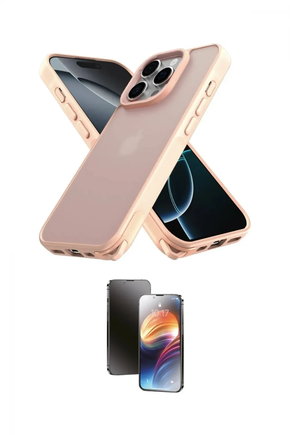 ieg™ iPhone 16 Pro Kılıf Atlas Form - Siyah 3D Antistatik Mat Seramik Nano Ekran Koruyucu