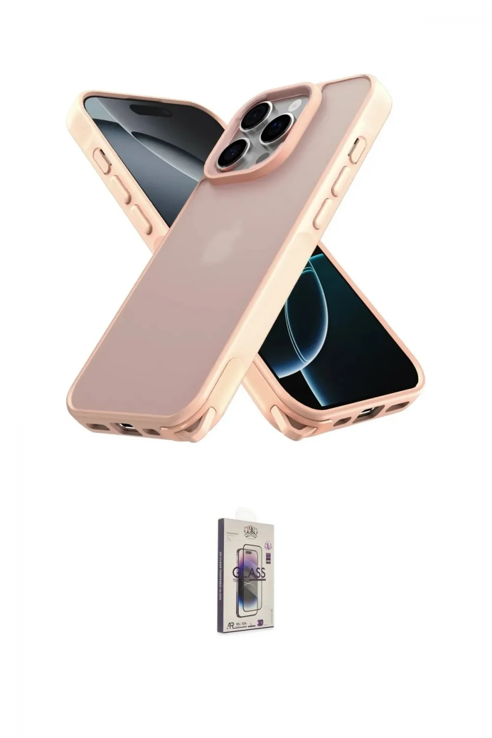 ieg™ iPhone 16 Pro Kılıf Atlas Form - Siyah Bilvis 3D Cam Ekran Koruyucu