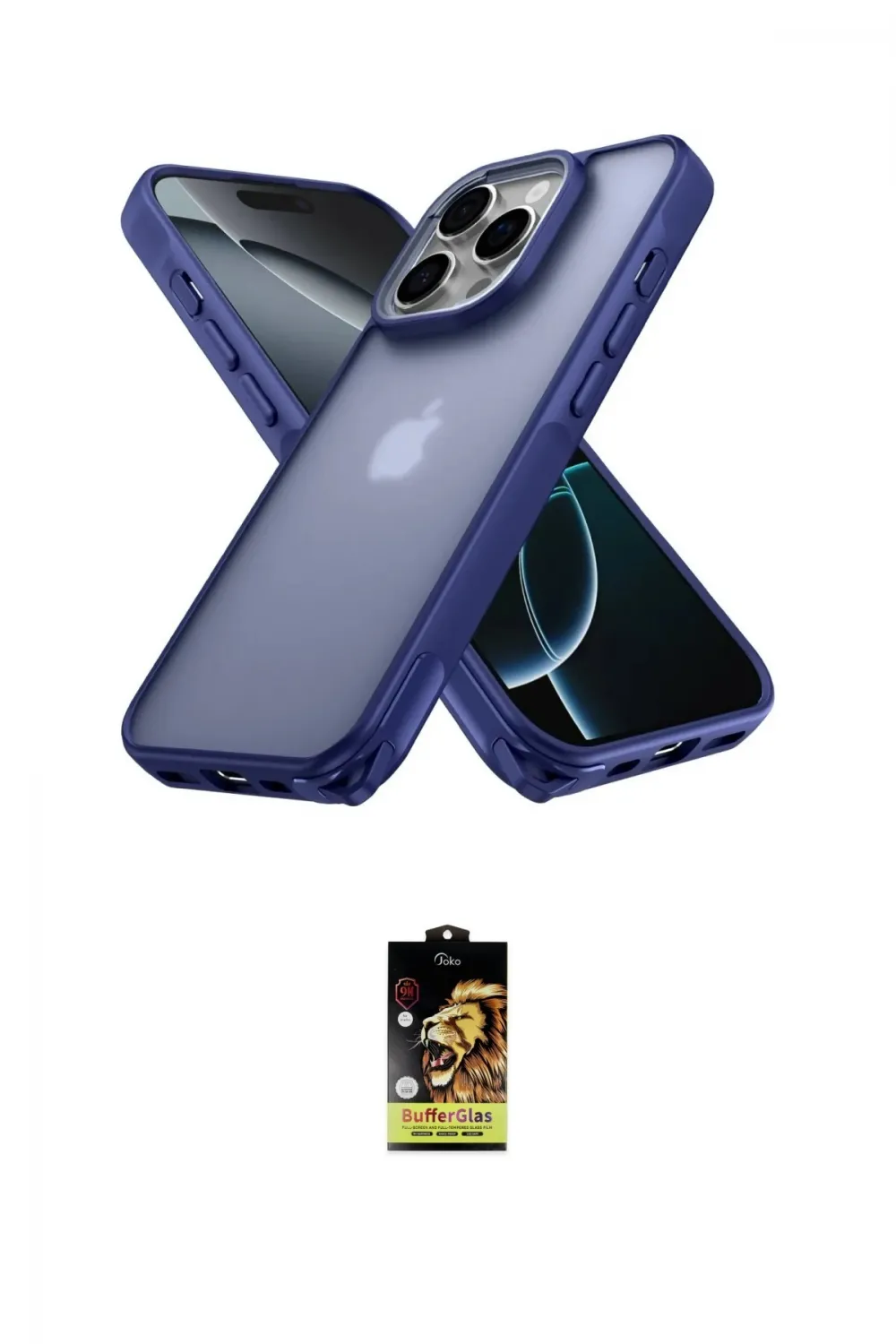ieg™ iPhone 16 Pro Kılıf Atlas Form - Siyah Buffer Cam Ekran Koruyucu