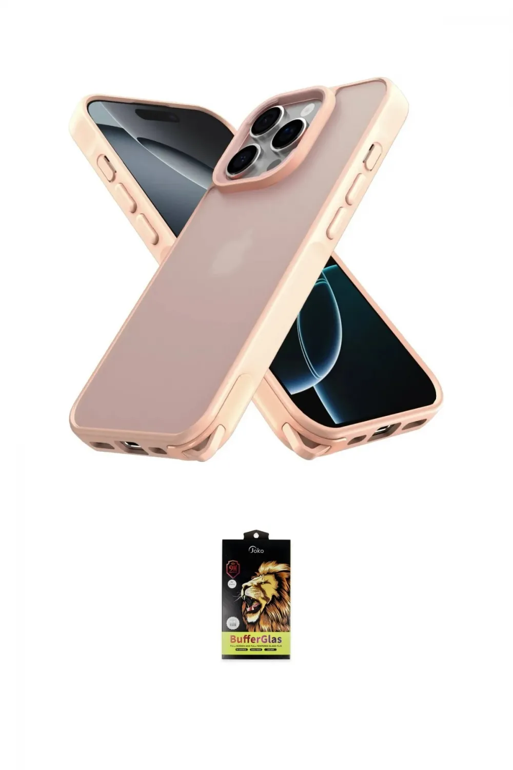 ieg™ iPhone 16 Pro Kılıf Atlas Form - Siyah Buffer Cam Ekran Koruyucu