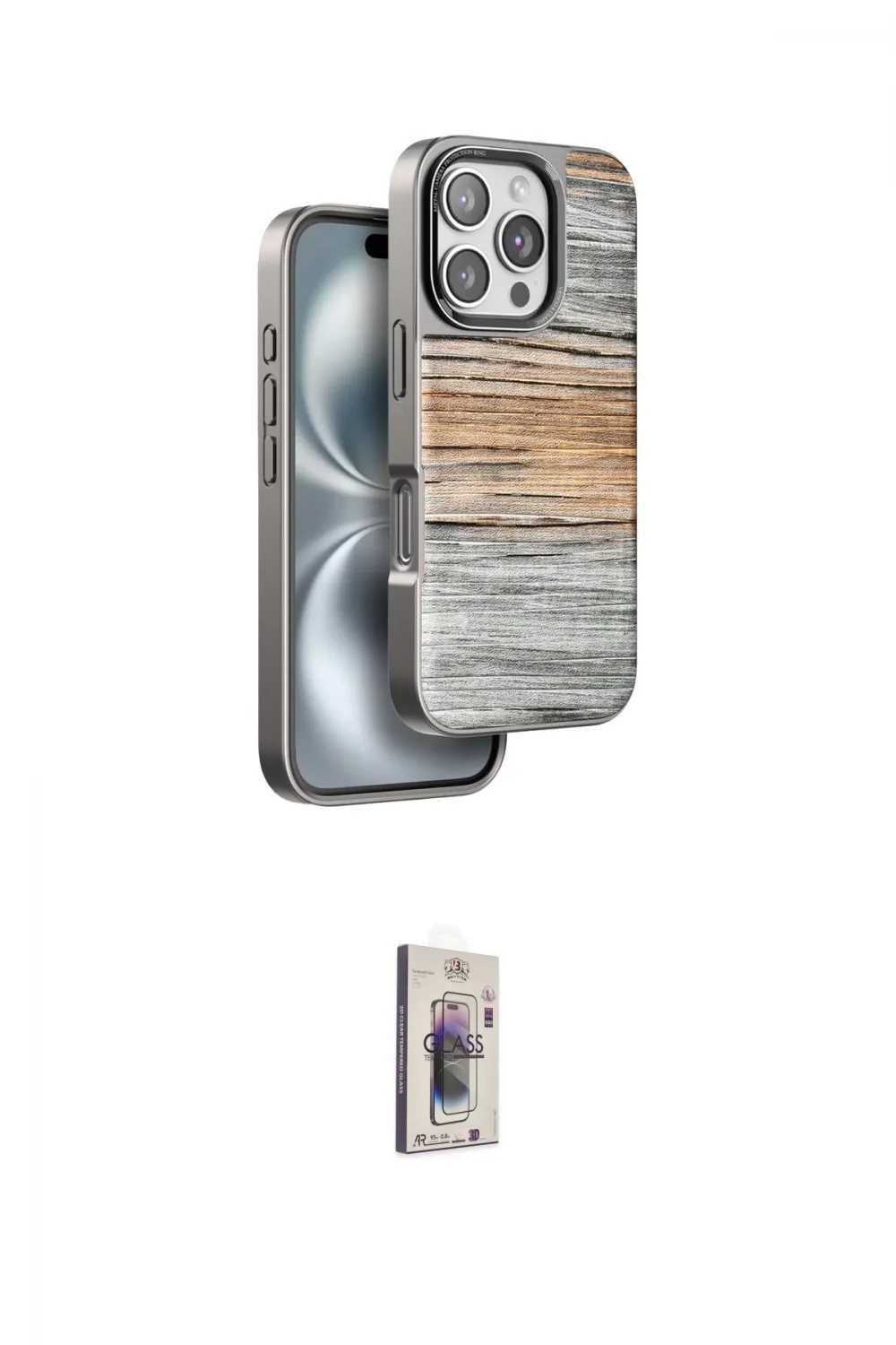 ieg™ iPhone 16 Pro Kılıf Atlas Minimal Özel Seri - Siyah Bilvis 3D Cam Ekran Koruyucu