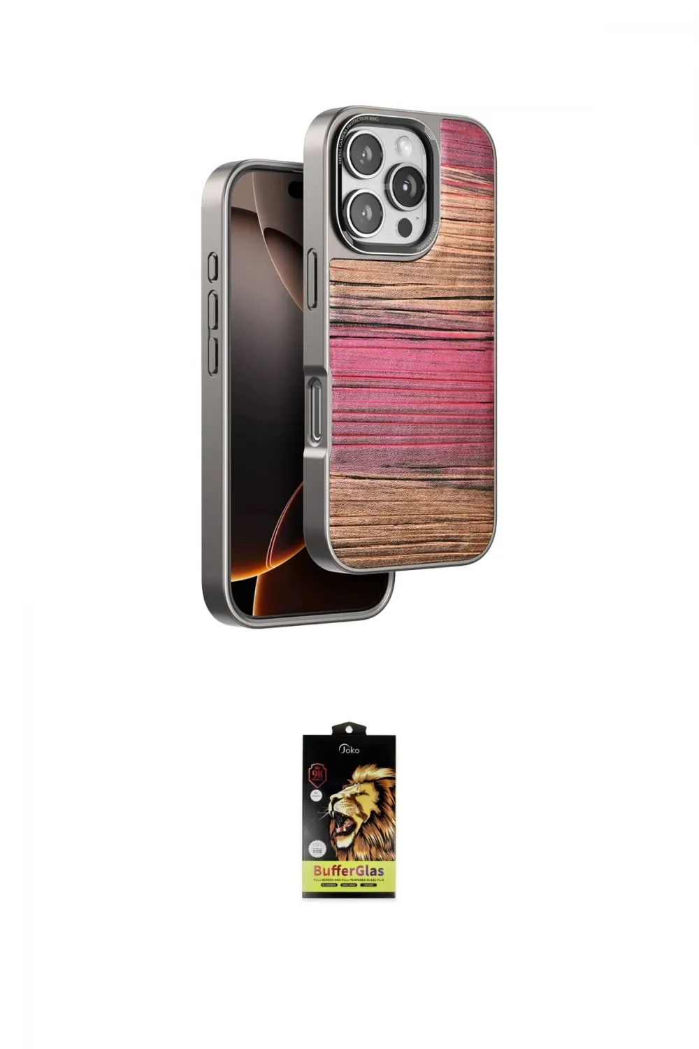 ieg™ iPhone 16 Pro Kılıf Atlas Minimal Özel Seri - Siyah Buffer Cam Ekran Koruyucu