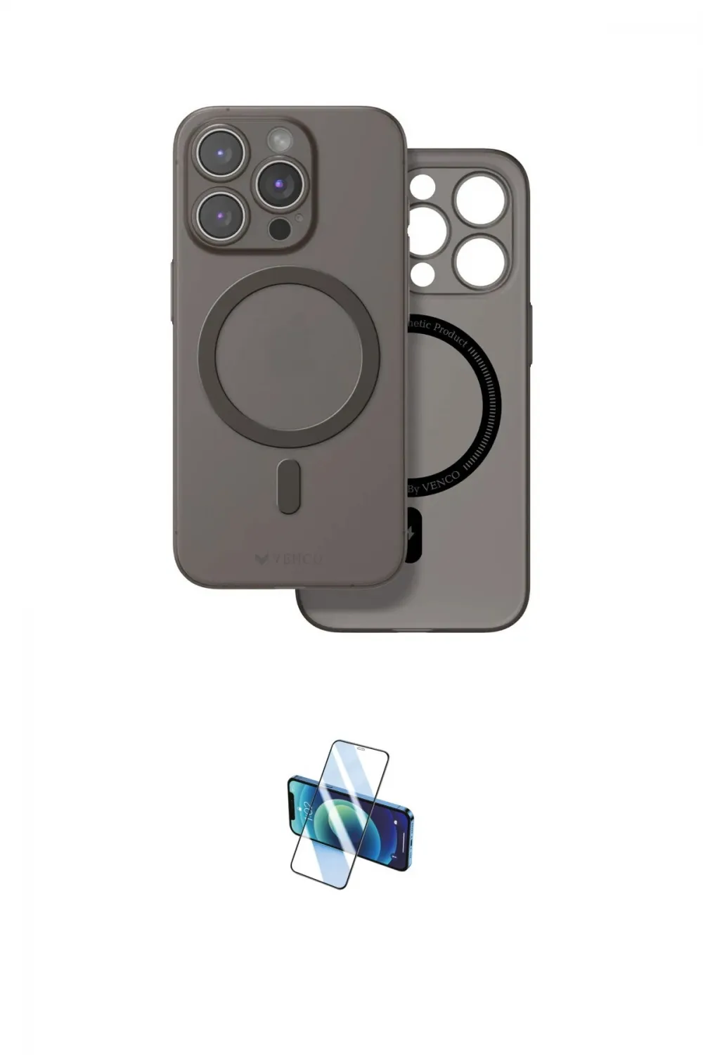 ieg™ iPhone 16 Pro Kılıf Çekirdek Klasik - Siyah 3D Antistatik Seramik Nano Ekran Koruyucu