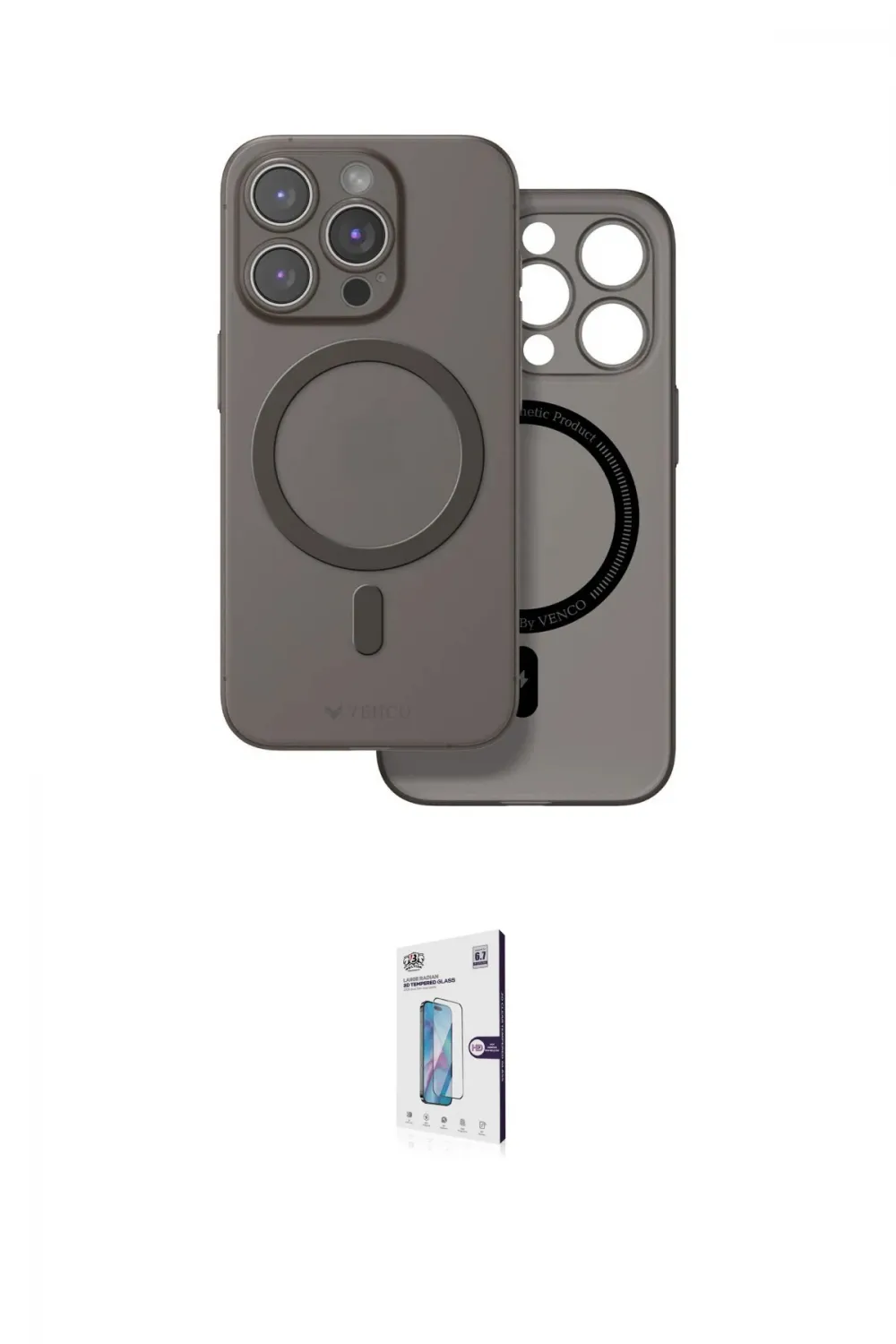 ieg™ iPhone 16 Pro Kılıf Çekirdek Klasik - Siyah Bilvis 0.18mm Plus Cam Ekran Koruyucu
