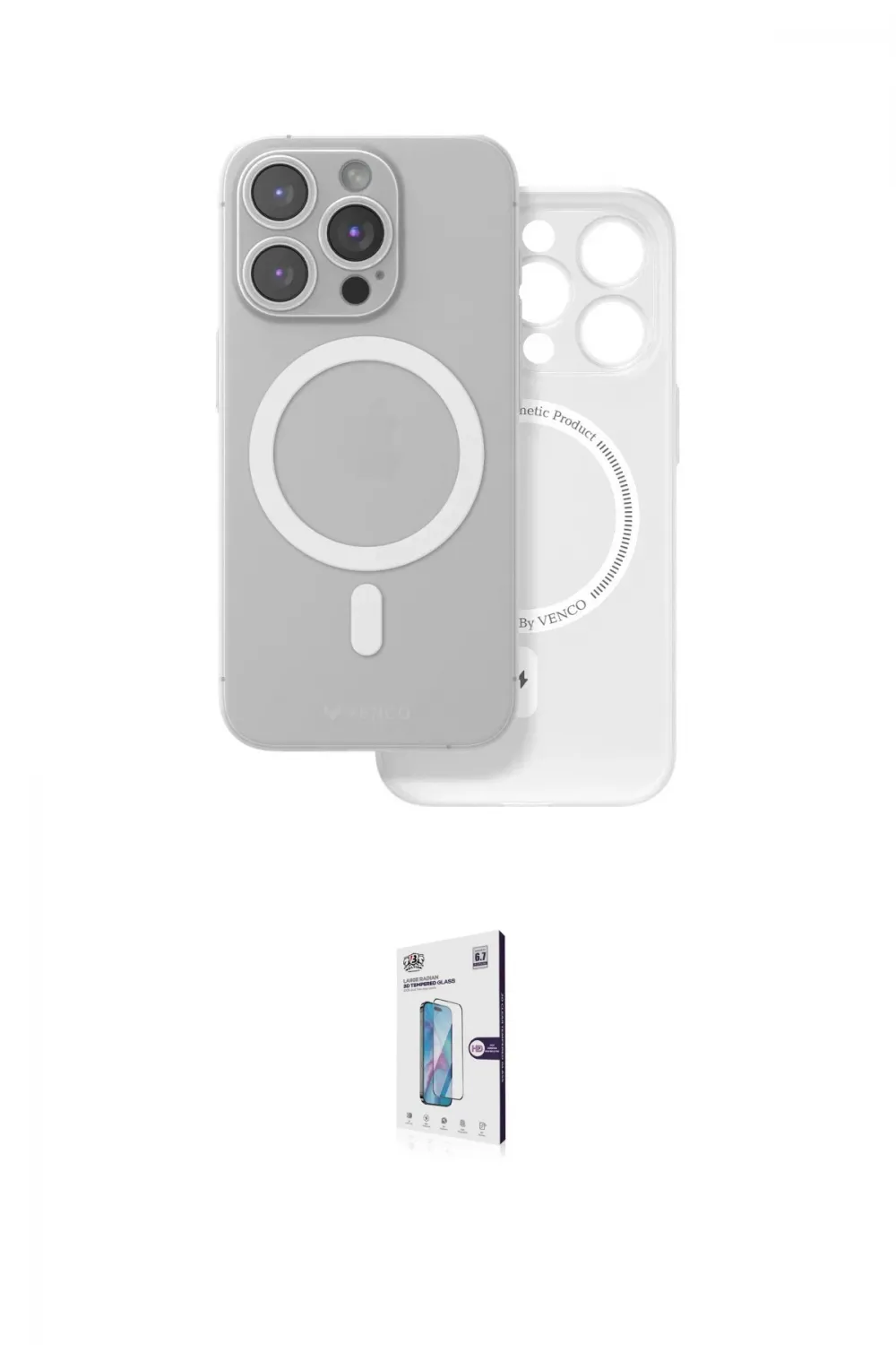 ieg™ iPhone 16 Pro Kılıf Çekirdek Klasik - Siyah Bilvis 0.18mm Plus Cam Ekran Koruyucu