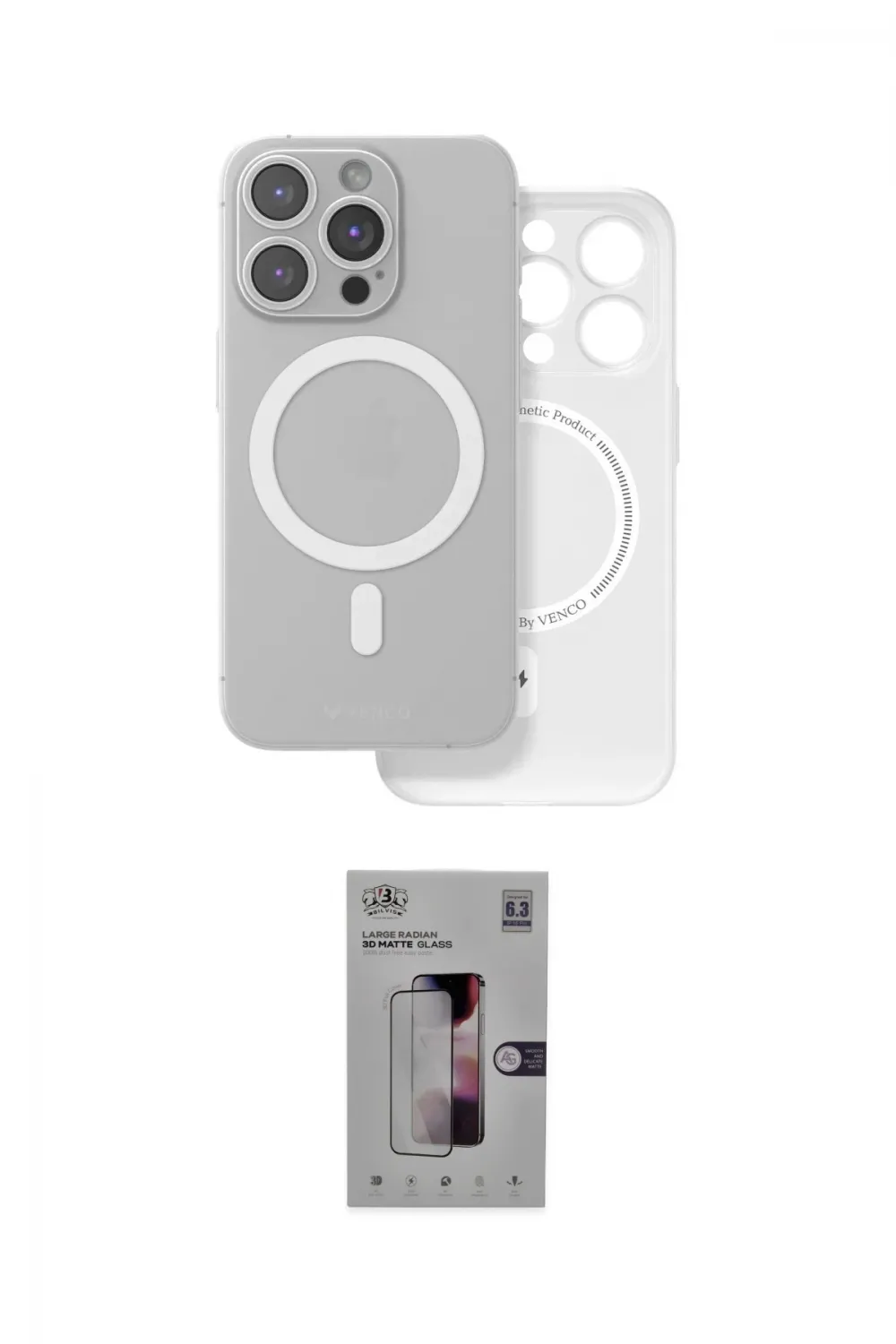 ieg™ iPhone 16 Pro Kılıf Çekirdek Klasik - Siyah Bilvis 3D Mat Cam Ekran Koruyucu
