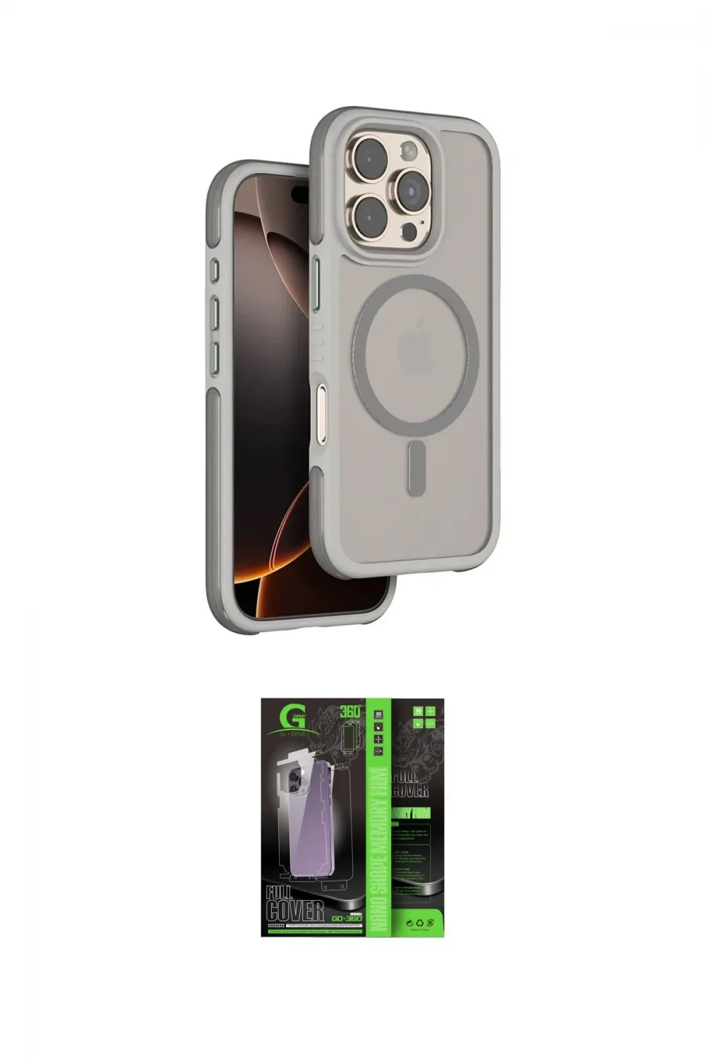 ieg™ iPhone 16 Pro Kılıf Çekirdek Minimal Prime - Şeffaf 360 Full Body Arka Koruyucu
