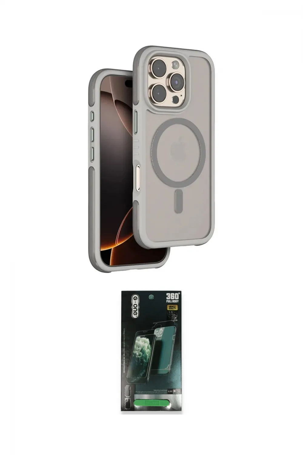 ieg™ iPhone 16 Pro Kılıf Çekirdek Minimal Prime - Siyah 360 Mat Full Body Arka Koruyucu