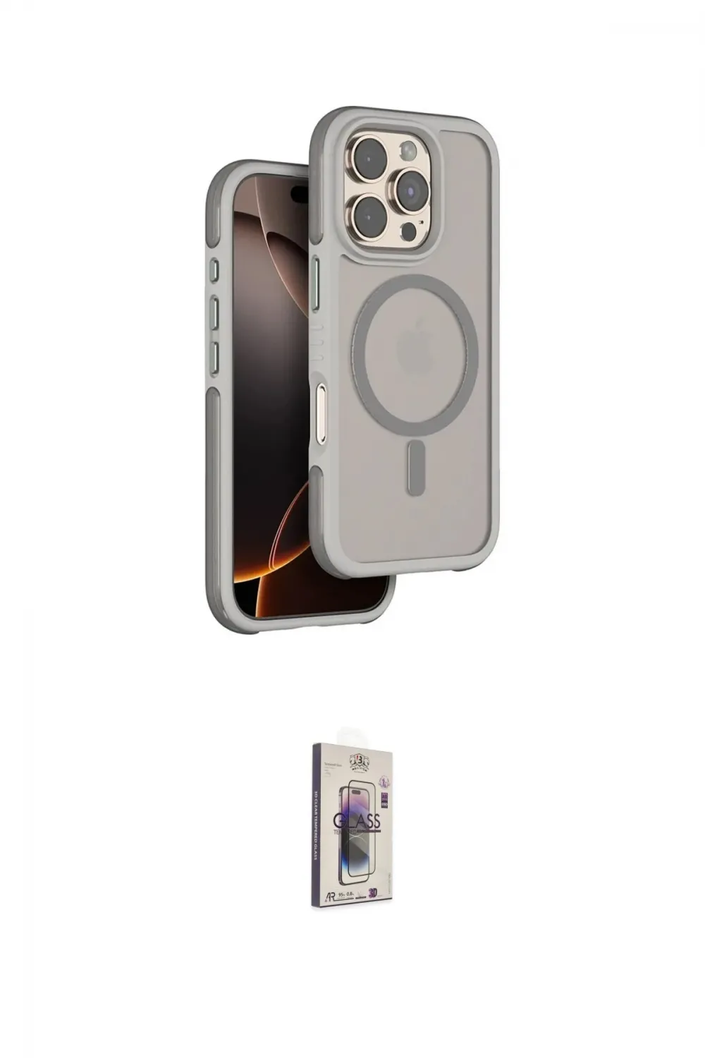 ieg™ iPhone 16 Pro Kılıf Çekirdek Minimal Prime - Siyah Bilvis 3D Cam Ekran Koruyucu