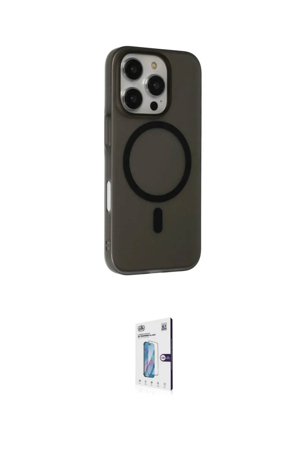 ieg™ iPhone 16 Pro Kılıf Çekirdek Modern Prime - Siyah Bilvis 0.18mm Plus Cam Ekran Koruyucu