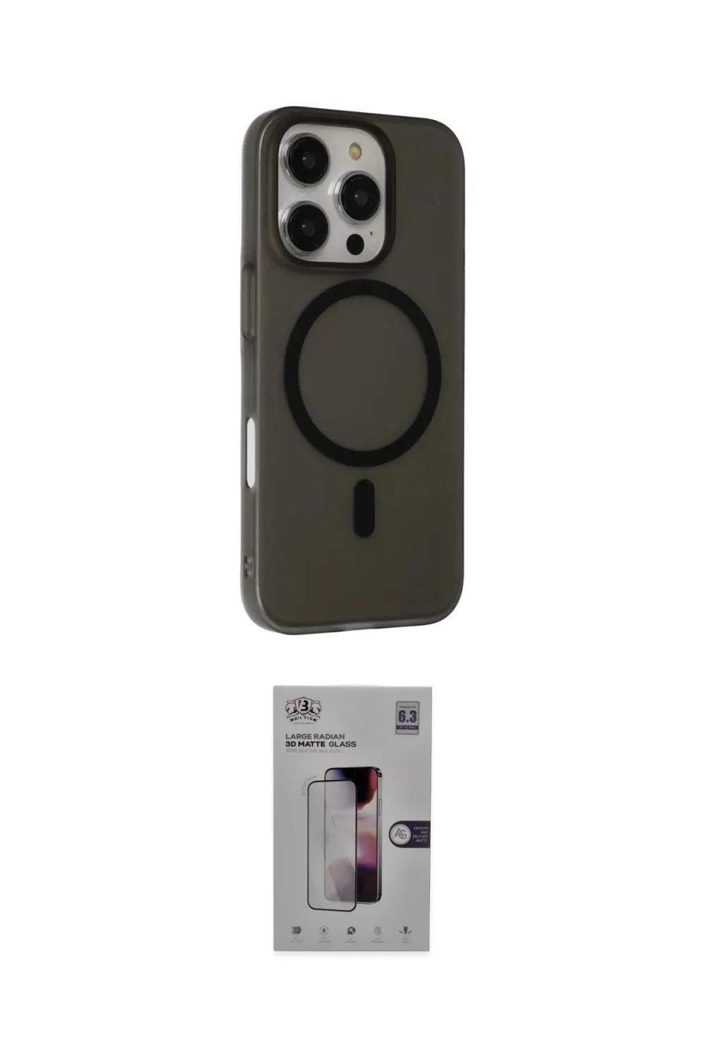 ieg™ iPhone 16 Pro Kılıf Çekirdek Modern Prime - Siyah Bilvis 3D Mat Cam Ekran Koruyucu