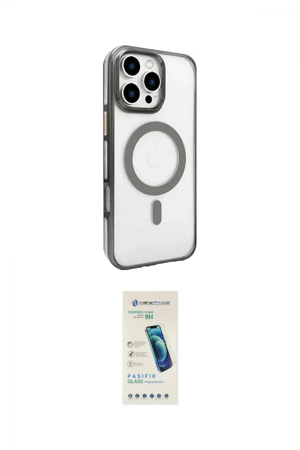 ieg™ iPhone 16 Pro Kılıf Doruk Doku Özel Seri - Şeffaf Pasifik Cam Ekran Koruyucu