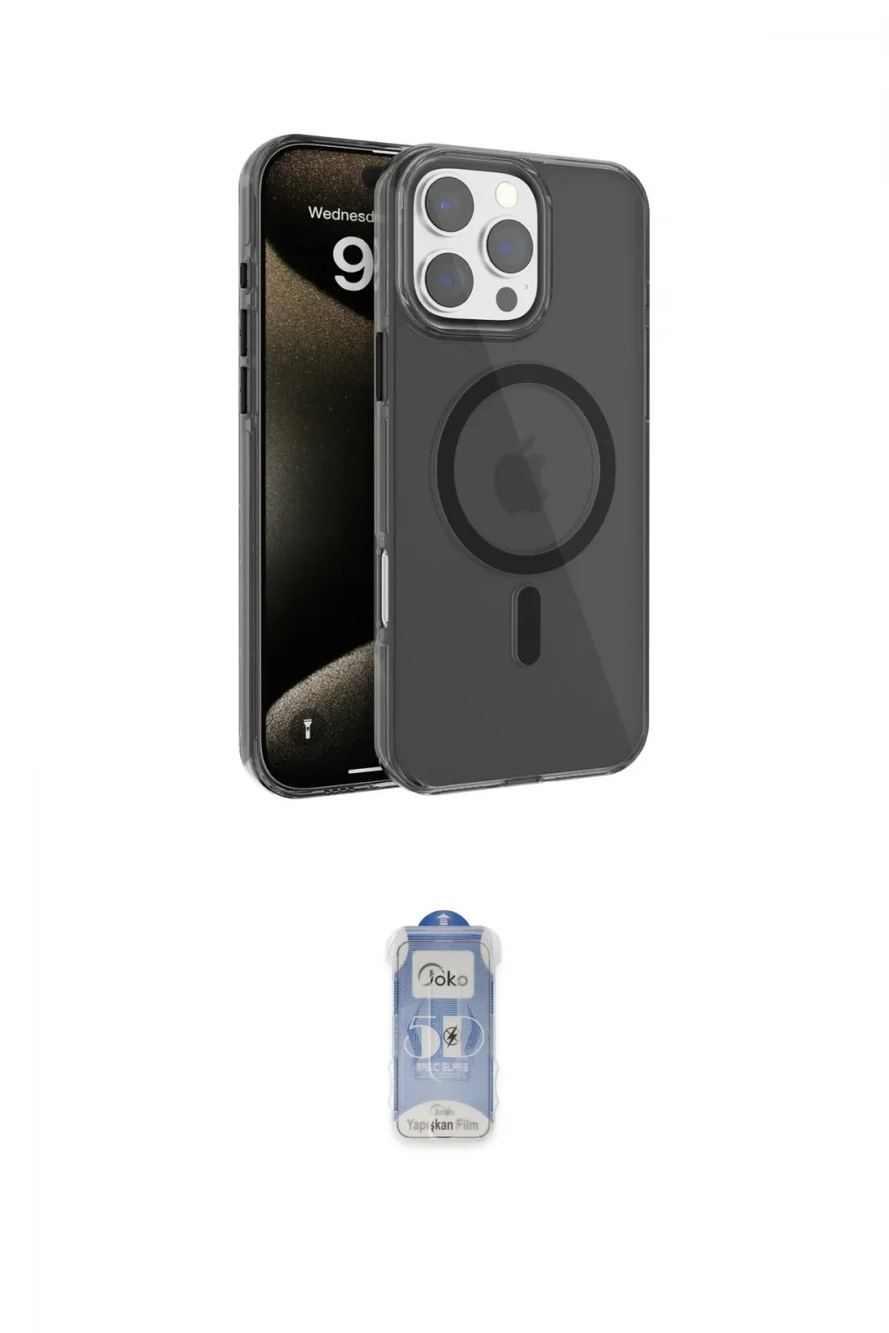 ieg™ iPhone 16 Pro Kılıf Doruk Doku Özel Seri - Siyah Joko Magic 5D Cam