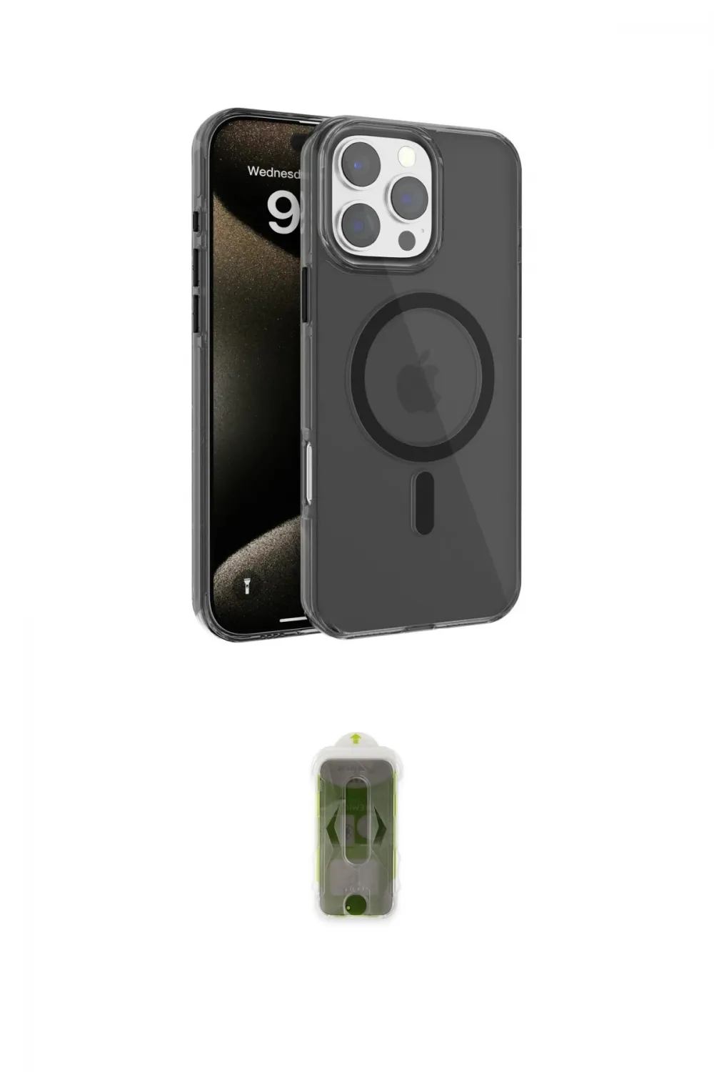 ieg™ iPhone 16 Pro Kılıf Doruk Doku Özel Seri - Siyah Joko Magic 5D Hayalet Cam