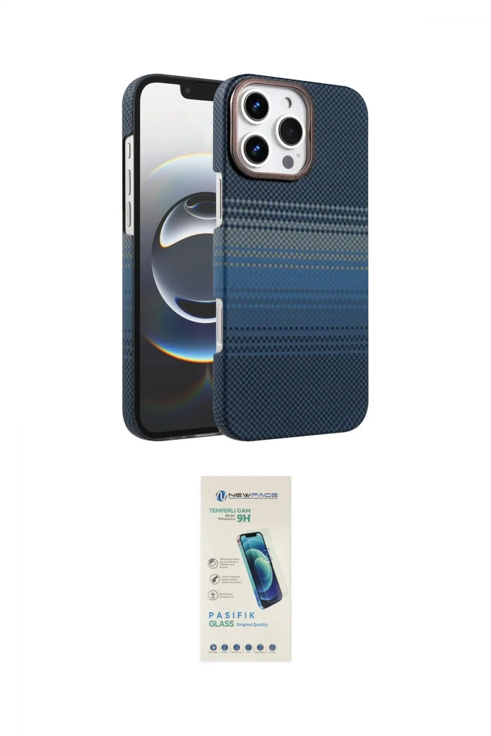 ieg™ iPhone 16 Pro Kılıf Doruk Serisi - Şeffaf Pasifik Cam Ekran Koruyucu