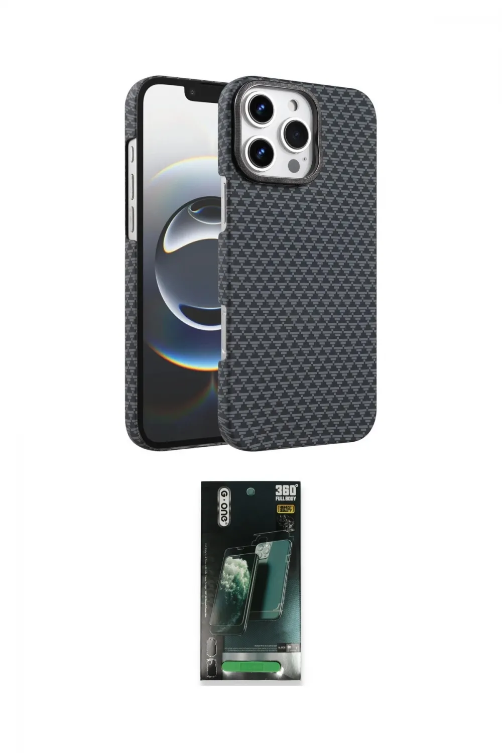 ieg™ iPhone 16 Pro Kılıf Doruk Serisi - Siyah 360 Mat Full Body Arka Koruyucu
