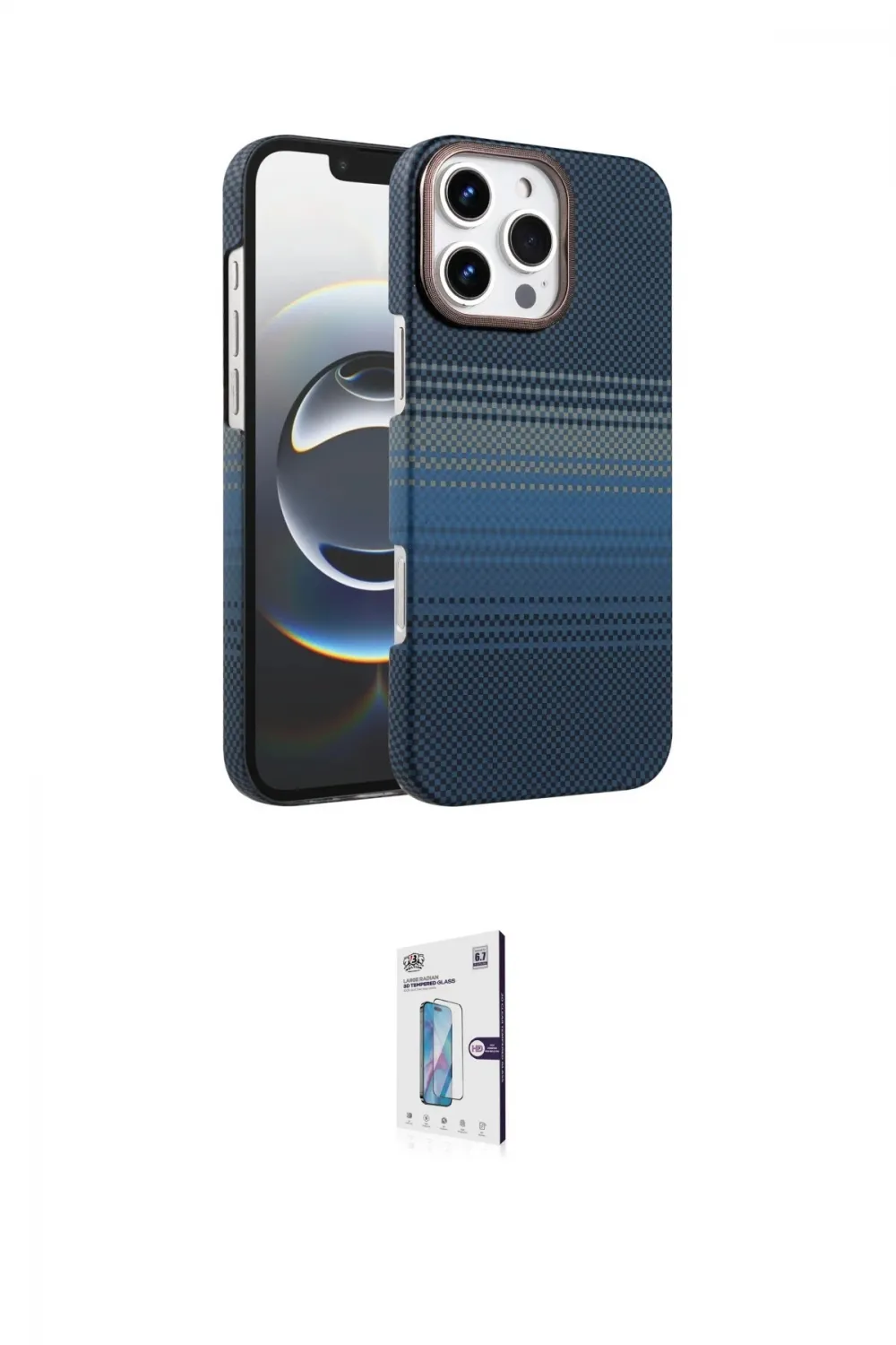 ieg™ iPhone 16 Pro Kılıf Doruk Serisi - Siyah Bilvis 0.18mm Plus Cam Ekran Koruyucu