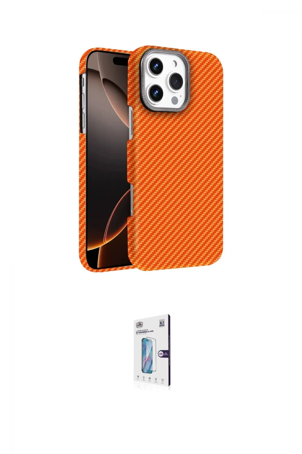 ieg™ iPhone 16 Pro Kılıf Doruk Serisi - Siyah Bilvis 0.18mm Plus Cam Ekran Koruyucu