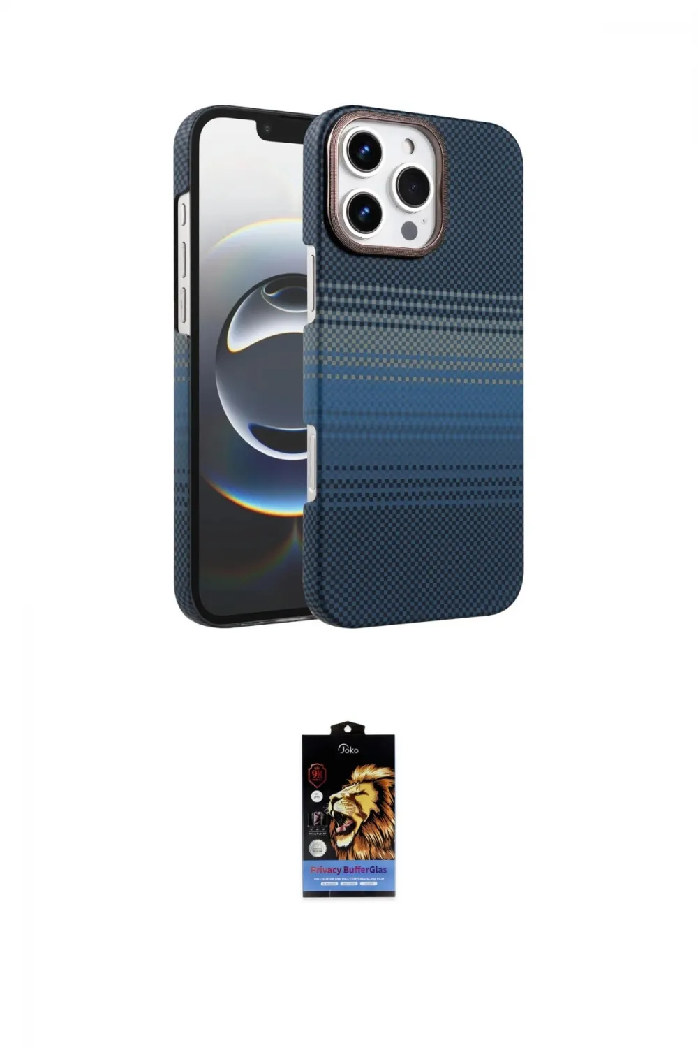 ieg™ iPhone 16 Pro Kılıf Doruk Serisi - Siyah Buffer Hayalet Cam Ekran Koruyucu
