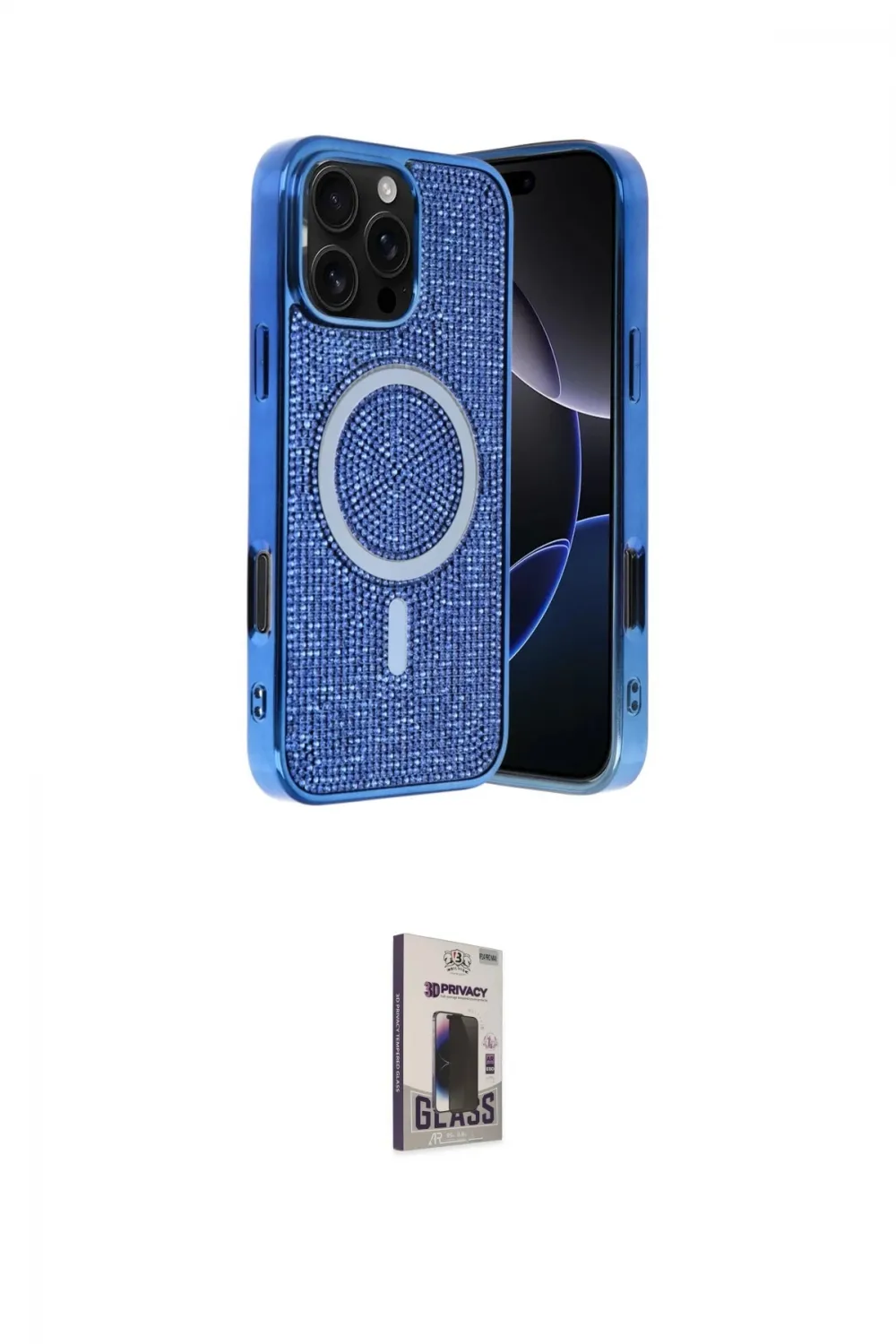 ieg™ iPhone 16 Pro Kılıf Eksen Çizgi - Siyah Bilvis Hayalet Cam Ekran Koruyucu